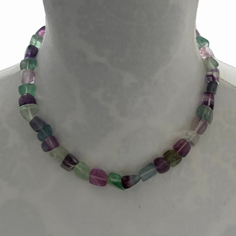 Artisan Fluorite Necklace | Handcrafted Gemstone | Statement Crystal Jewelry